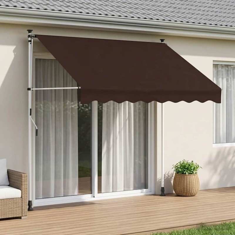 Auvent rétractable manuel Marron 100 cm 617175617175
