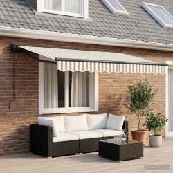 Auvent rétractable Gris clair et blanc 3,5 x 2,5 m 617178617178