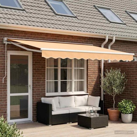 Auvent rétractable manuel Sable 4,5 × 3 m 617179617179