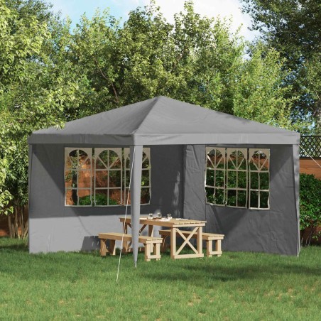 Mur de tente de fête 2 pcs 300 x 195 cm Gris clair PE et acier 617183617183