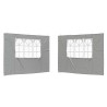 Mur de tente de fête 2 pcs 300 x 195 cm Gris clair PE et acier 617183617183