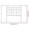 Mur de tente de fête 2 pcs 300 x 195 cm Gris clair PE et acier 617183617183