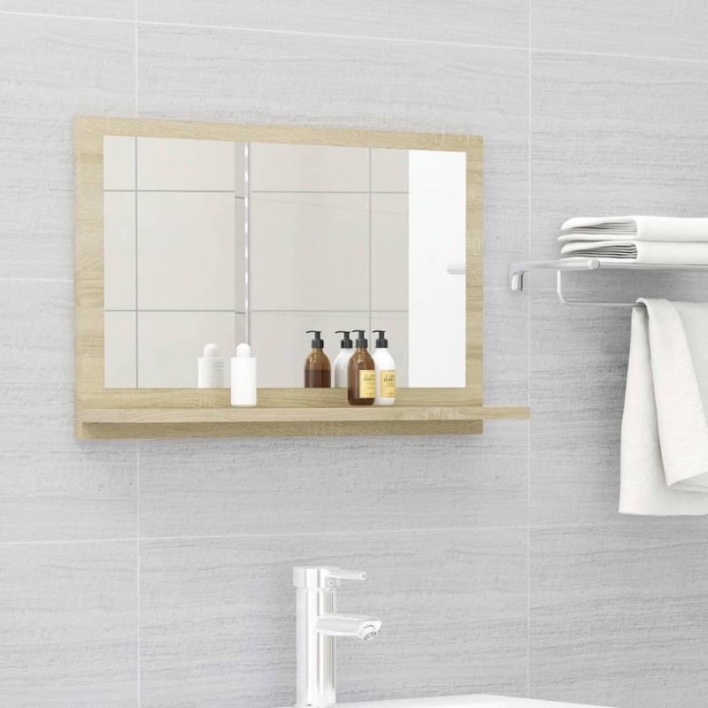 Miroir salle de bain Chêne sonoma 60x10,5x37 cm Bois ingénierie 617184617184