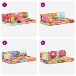 Coussin de canapé palette Multicolore Tissu Patchwork  617191617191
