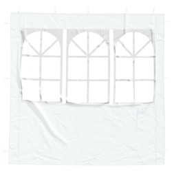 Mur de tente de fête 2 pcs 200 x 195 cm Blanc PE et acier 617192617192