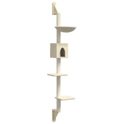 Arbre à chat mural avec griffoir crème 187 cm 617195617195
