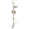 Arbre à chat mural avec griffoir crème 187 cm 617195617195