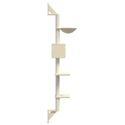 Arbre à chat mural avec griffoir crème 187 cm 617195617195