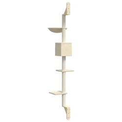 Arbre à chat mural avec griffoir crème 187 cm 617195617195