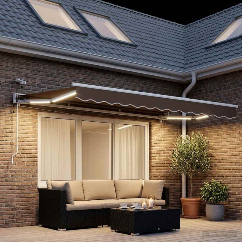 Auvent rétractable électrique Taupe 2,5 x 2 m 617204617204