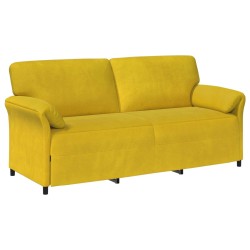 Sofa 3 places Jaune 198 x 83 x 95 cm Velours 617209617209