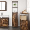 Meuble de salle de bain avec étagères chêne fumé 36x35x165 cm 617210617210