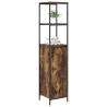 Meuble de salle de bain avec étagères chêne fumé 36x35x165 cm 617210617210