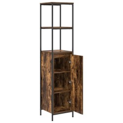 Meuble de salle de bain avec étagères chêne fumé 36x35x165 cm 617210617210