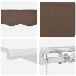 Auvent rétractable Taupe 500 × 350 cm Polyester et Aluminium 617211617211