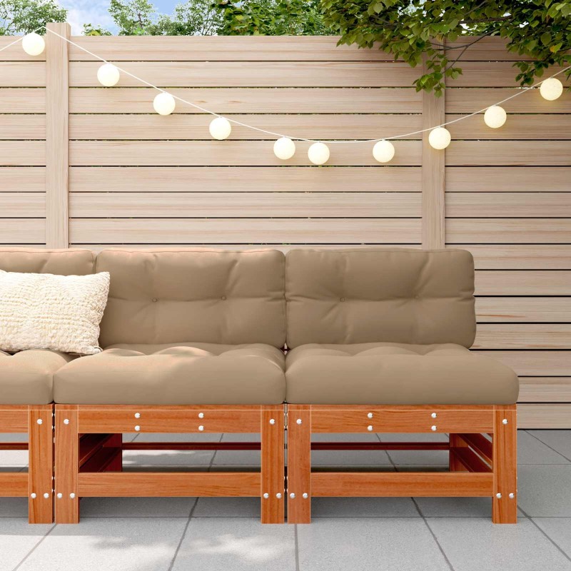 Sofa de jardin milieu Pin massif Brun Ciré 617213617213