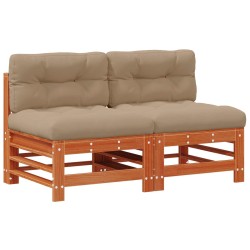 Sofa de jardin milieu Pin massif Brun Ciré 617213617213