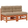 Sofa de jardin milieu Pin massif Brun Ciré 617213617213