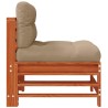 Sofa de jardin milieu Pin massif Brun Ciré 617213617213
