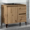 Armoire lavabo chêne artisanal 65x33x60 cm bois d'ingénierie 617219617219