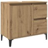 Armoire lavabo chêne artisanal 65x33x60 cm bois d'ingénierie 617219617219