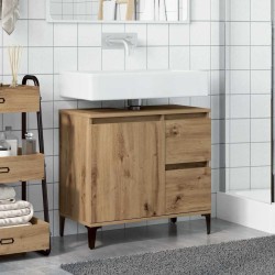 Armoire lavabo chêne artisanal 65x33x60 cm bois d'ingénierie 617219617219