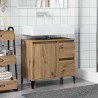Armoire lavabo chêne artisanal 65x33x60 cm bois d'ingénierie 617219617219
