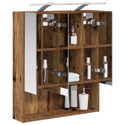 Armoire Miroir de Salle de Bain Bois ancien 60 x 14.5 x 70 cm 617222617222