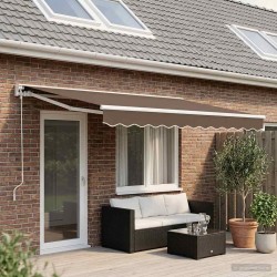 Auvent rétractable manuel Taupe 4,5 × 3 m 617223617223