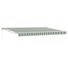 Auvent rétractable manuel Vert et blanc 4,5 × 3 m 617225617225