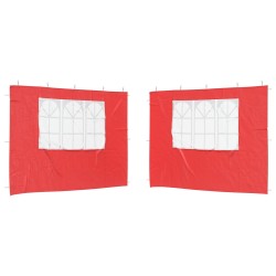 Mur de tente de fête 2 pcs 300 x 195 cm Rouge PE et acier 617226617226