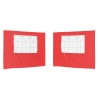 Mur de tente de fête 2 pcs 300 x 195 cm Rouge PE et acier 617226617226