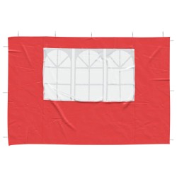 Mur de tente de fête 2 pcs 300 x 195 cm Rouge PE et acier 617226617226