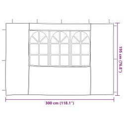 Mur de tente de fête 2 pcs 300 x 195 cm Rouge PE et acier 617226617226