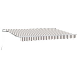 Auvent rétractable Gris clair et blanc 500 × 350 cm 617227617227
