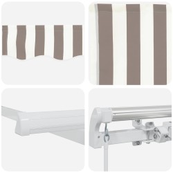 Auvent rétractable Gris clair et blanc 500 × 350 cm 617227617227