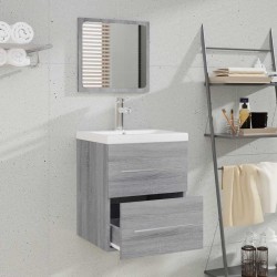 Armoire de salle de bain avec miroir Sonoma gris 41x38,5x48 cm  617234617234