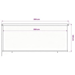 Store roulant d'extérieur 355 (l) x 140 (H) cm marron HDPE 617247617247