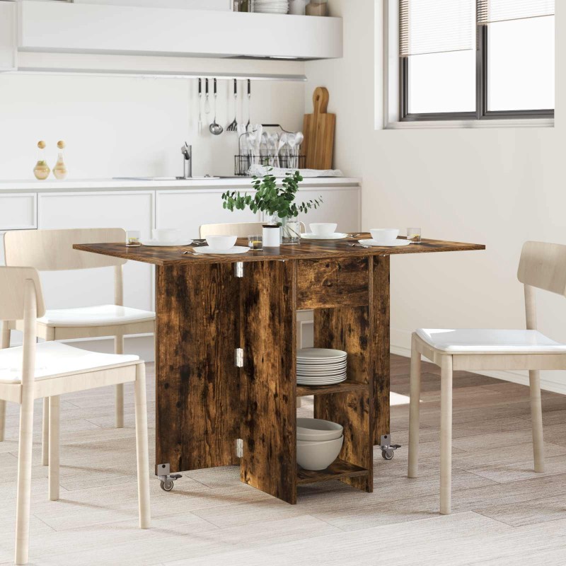 Table à dîner 115 x 70 x 75 cm Bois d'ingénierie Chêne fumé 617264617264