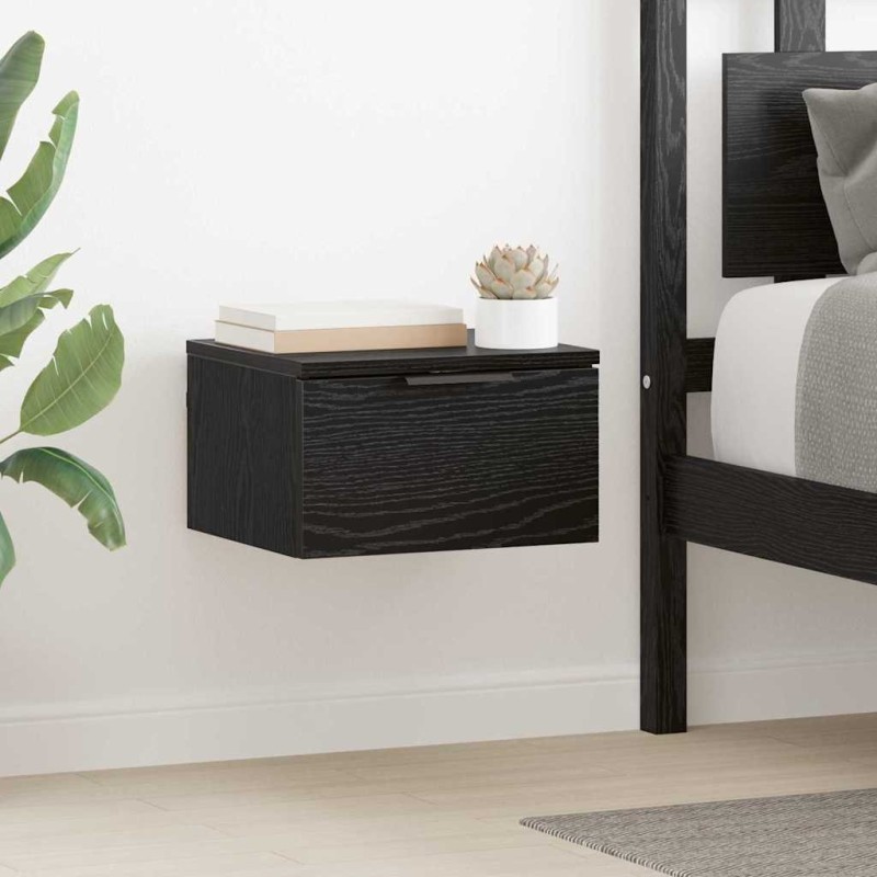 Cabinet de chevet avec tiroir 2 pcs Chêne noir 34 x 30 x 20 cm 617267617267