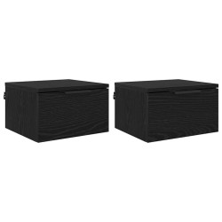 Cabinet de chevet avec tiroir 2 pcs Chêne noir 34 x 30 x 20 cm 617267617267