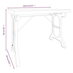 Table à dîner 110x65x82 cm Bois de sapin massif et fer 617273617273