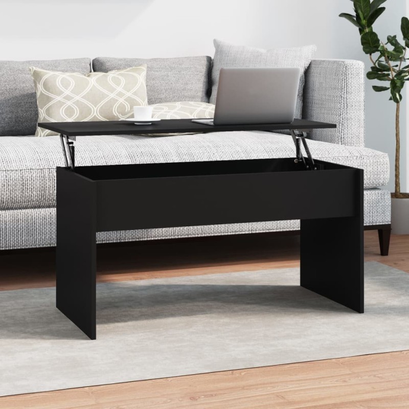 Table basse noir 102x50,5x52,5 cm bois d'ingénierie 617276617276