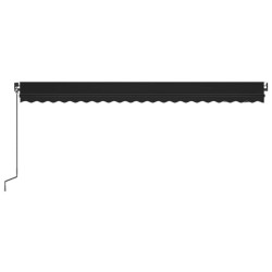 Auvent manuel rétractable avec LED 500x350 cm Anthracite 617288617288