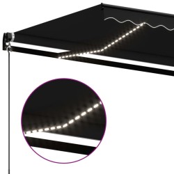 Auvent manuel rétractable avec LED 500x350 cm Anthracite 617288617288
