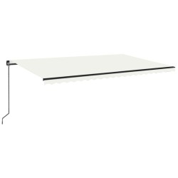 Auvent manuel rétractable avec LED 500x350 cm Crème 617289617289