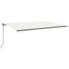 Auvent manuel rétractable avec LED 500x350 cm Crème 617289617289