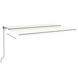 Auvent manuel rétractable avec LED 500x350 cm Crème 617289617289
