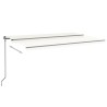 Auvent manuel rétractable avec LED 500x350 cm Crème 617289617289