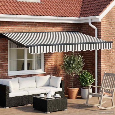 Auvent rétractable électrique Anthracite et blanc 2,5 x 2 m 617295617295